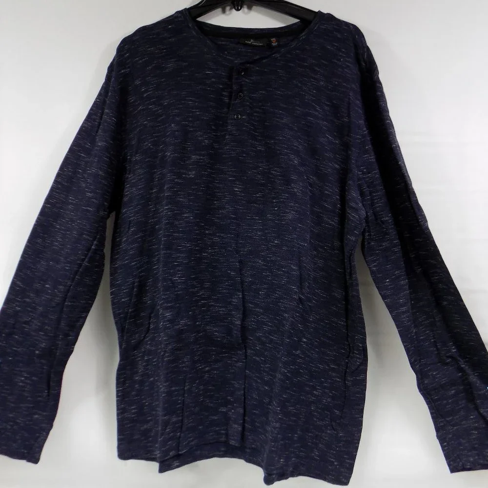 Marc Anthony Blue Heathered Long Sleeve Henley Size XXL Slim Fit - Picture 1 of 6